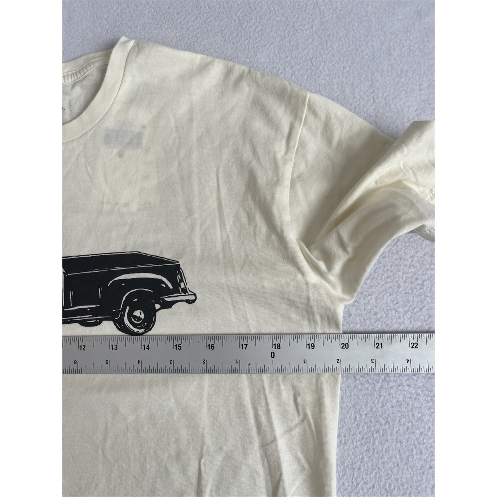 RRL Polo Ralph Lauren Double RL Pick-Up Graphic T-shirt Mens Medium Cream - Picture 5 of 6